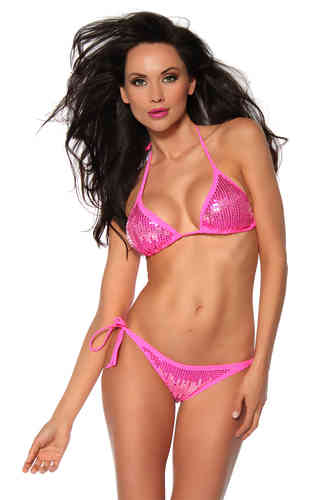 Pailetten-Bikini Pink