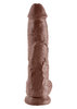 XL-Cock Dildo 25cm (10'') with Balls Brown